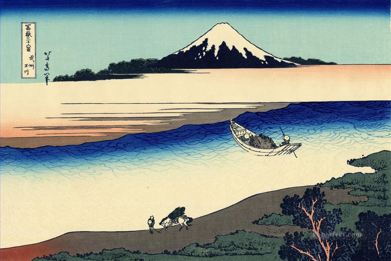 tama river in the musashi province Katsushika Hokusai Ukiyoe Oil Paintings